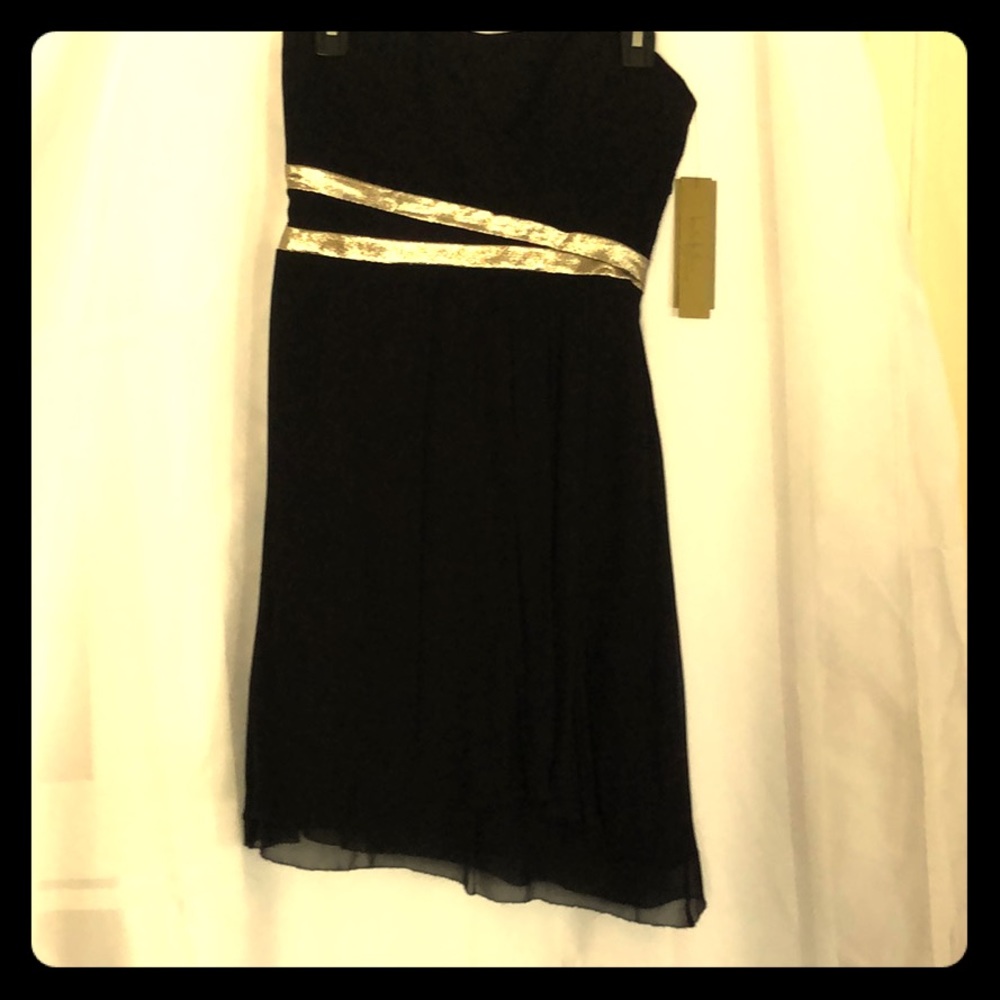 Nicole Miller - simple strapless with gold accent